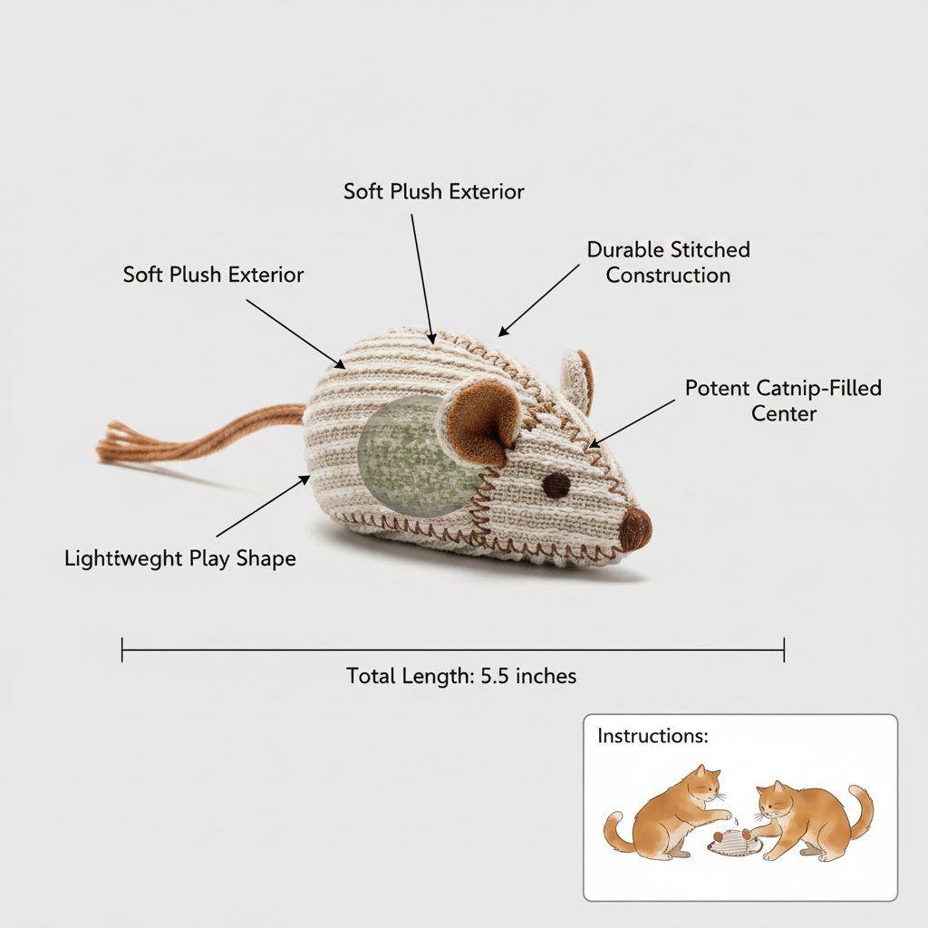 Plush Catnip Mouse Toy for Daily Activity