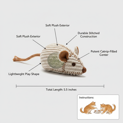 Plush Catnip Mouse Toy for Daily Activity