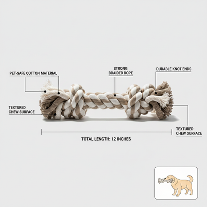 Braided Rope Dog Chew Toy for Daily Tug Play