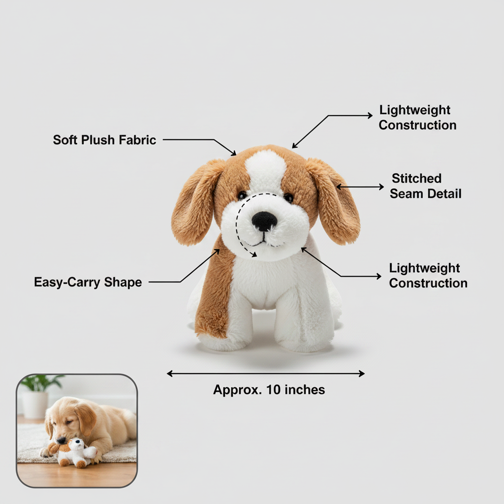 Soft Plush Puppy Toy for Gentle Indoor Play