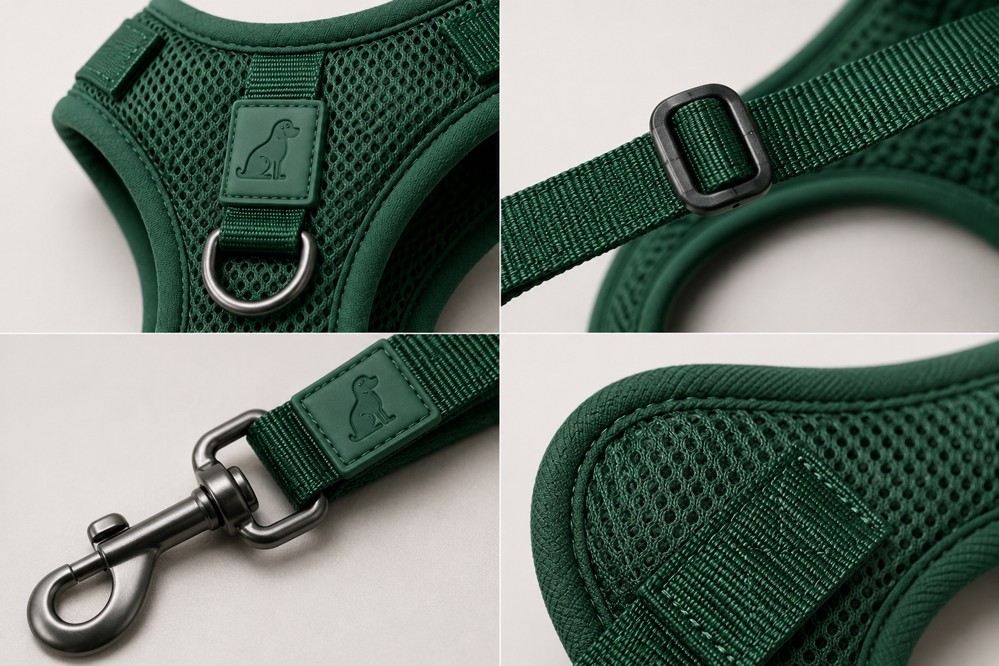Breathable Dog Vest Harness Set, Adjustable Soft Mesh Harness with Leash & Collar
