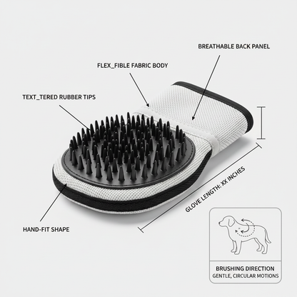 Grooming Mitt for Dog and Cat Fur Care