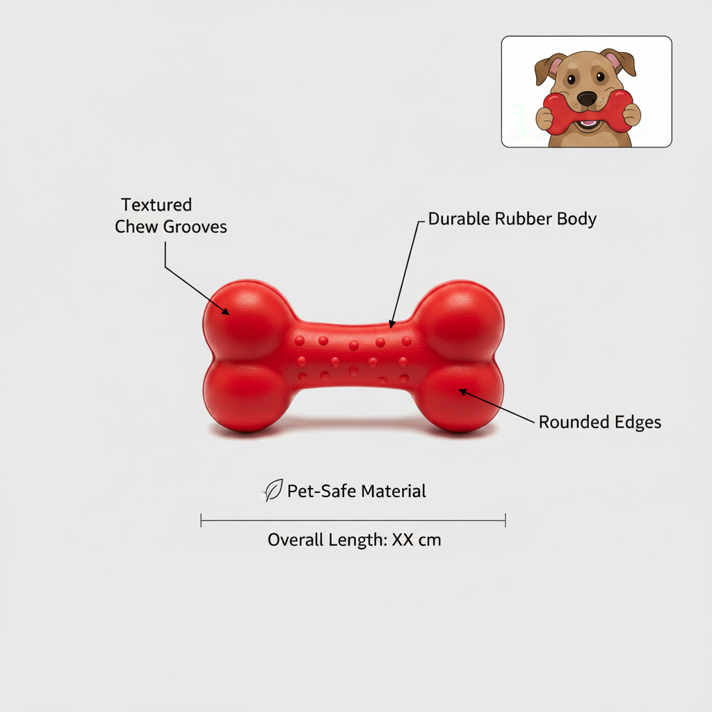Rubber Dog Bone Toy for Everyday Chewing