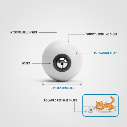 Rolling Cat Ball Toy with Bell Insert