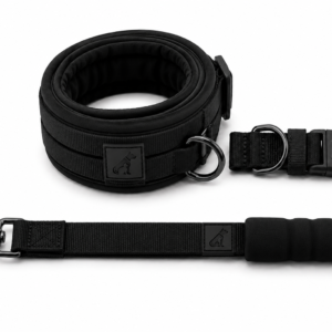 Heavy-Duty Dog Collar and Leash Set, Adjustable Nylon with Shock-Absorbing Leash