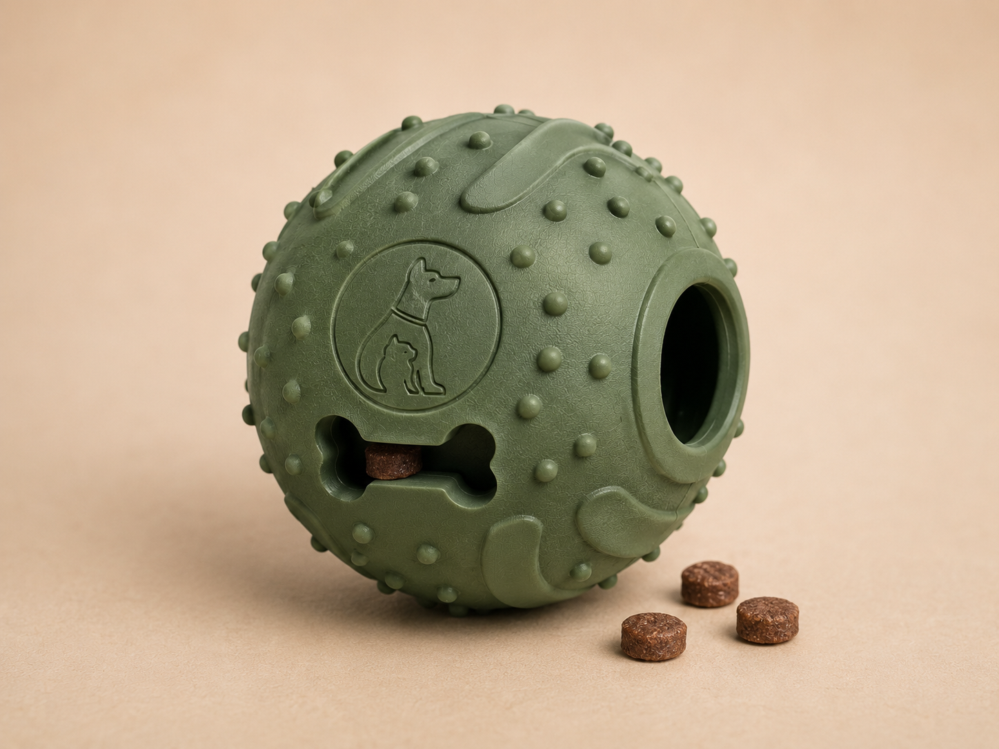 Rubber Treat Dispensing Dog Ball, Durable Interactive Chew Toy - Image 2