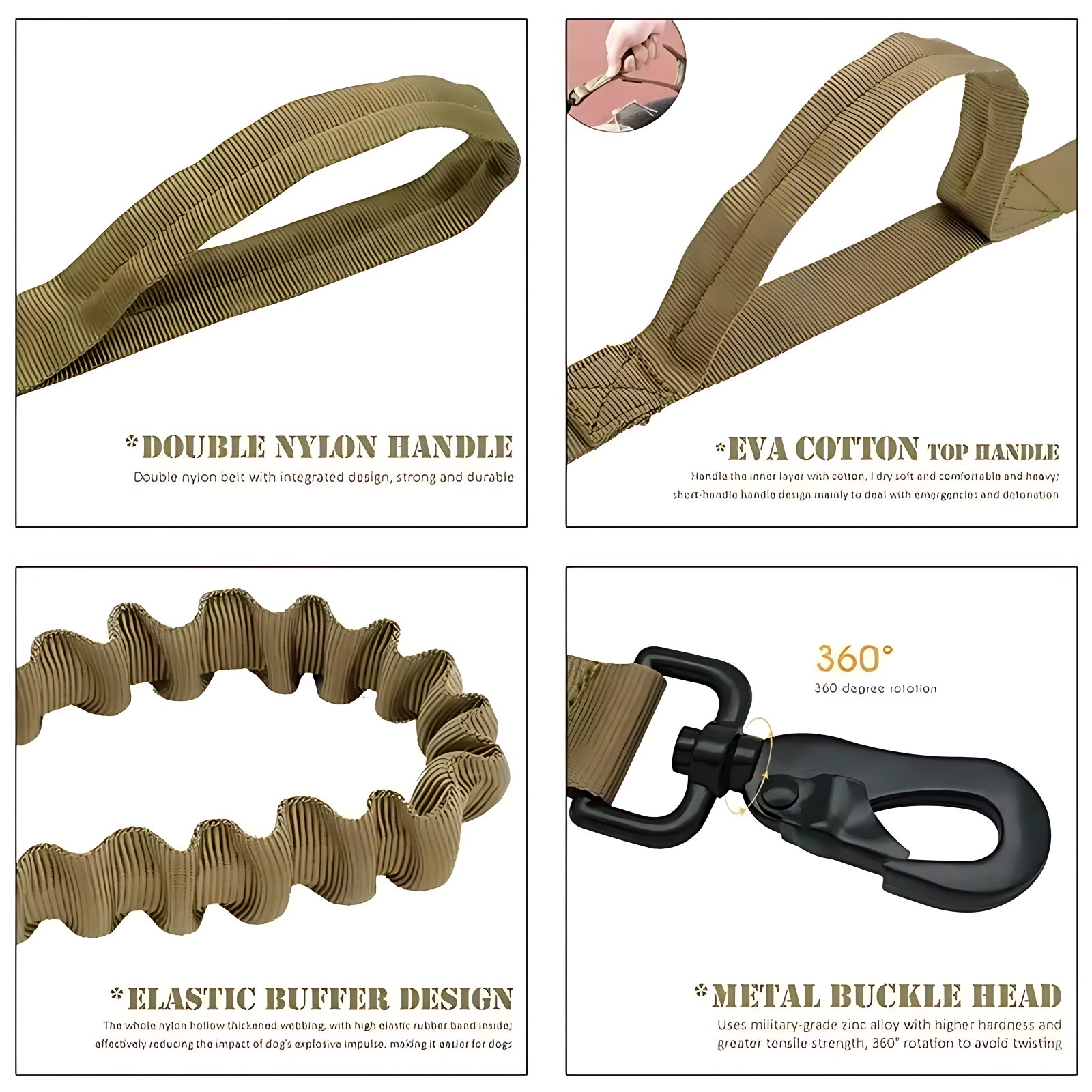 Military Style Dog Collar and Lead Set – Strong Tactical Nylon Leash - Image 3