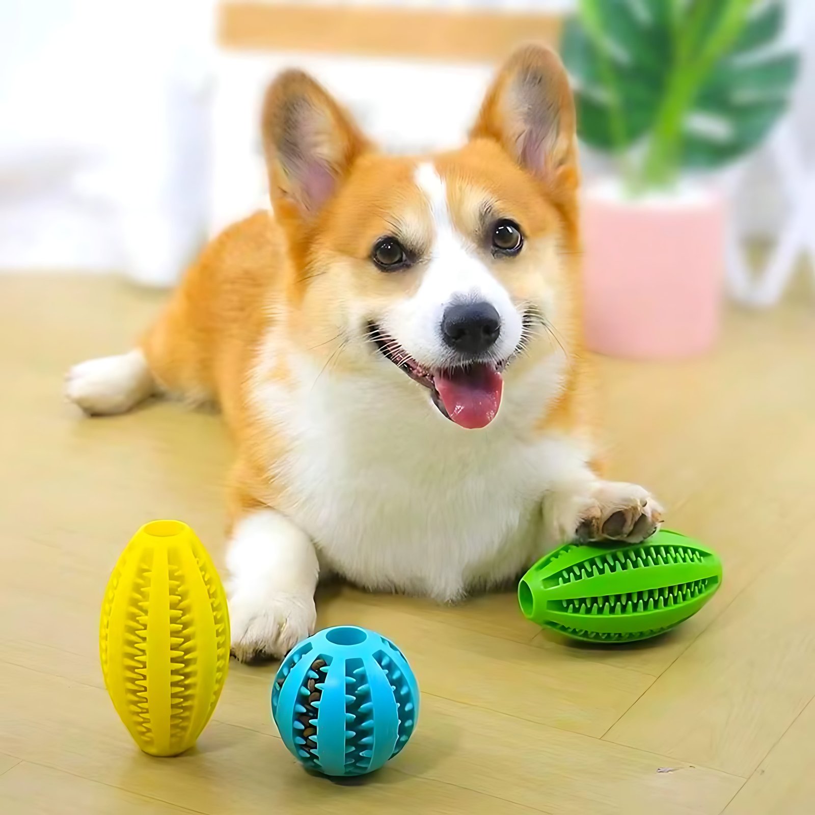 Rubber Treat Ball for Dogs – Interactive Chew Toy - Image 2