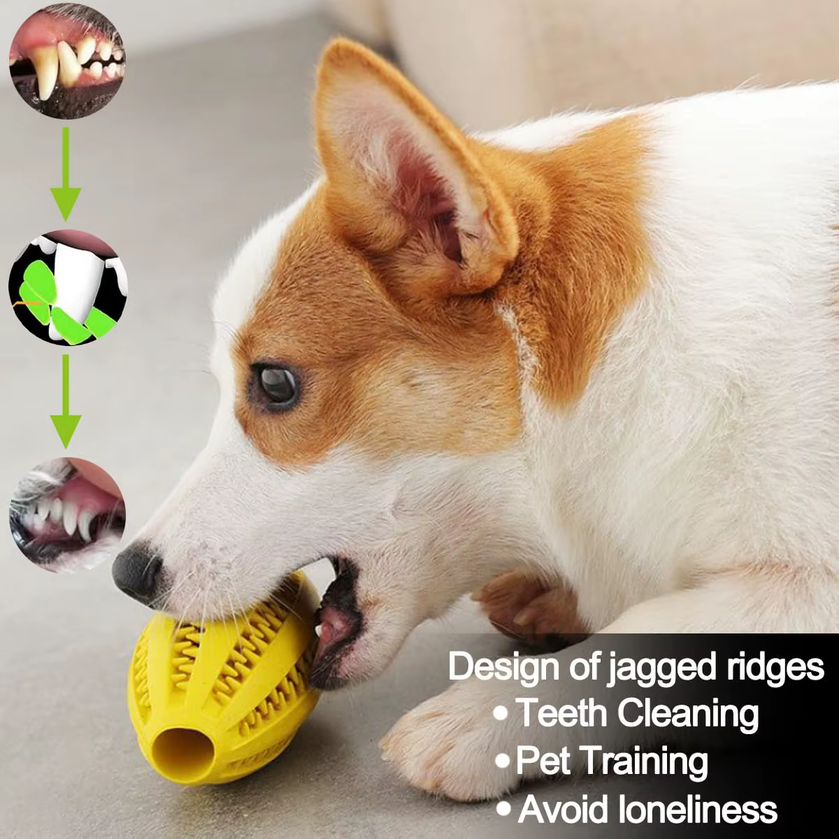 Rubber Treat Ball for Dogs – Interactive Chew Toy - Image 3