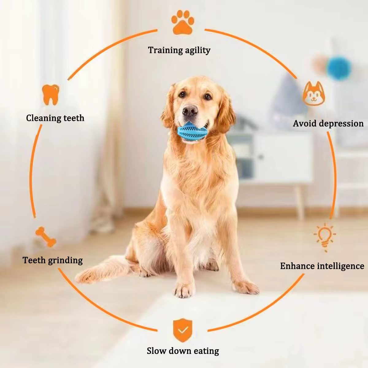 Rubber Treat Ball for Dogs – Interactive Chew Toy - Image 6