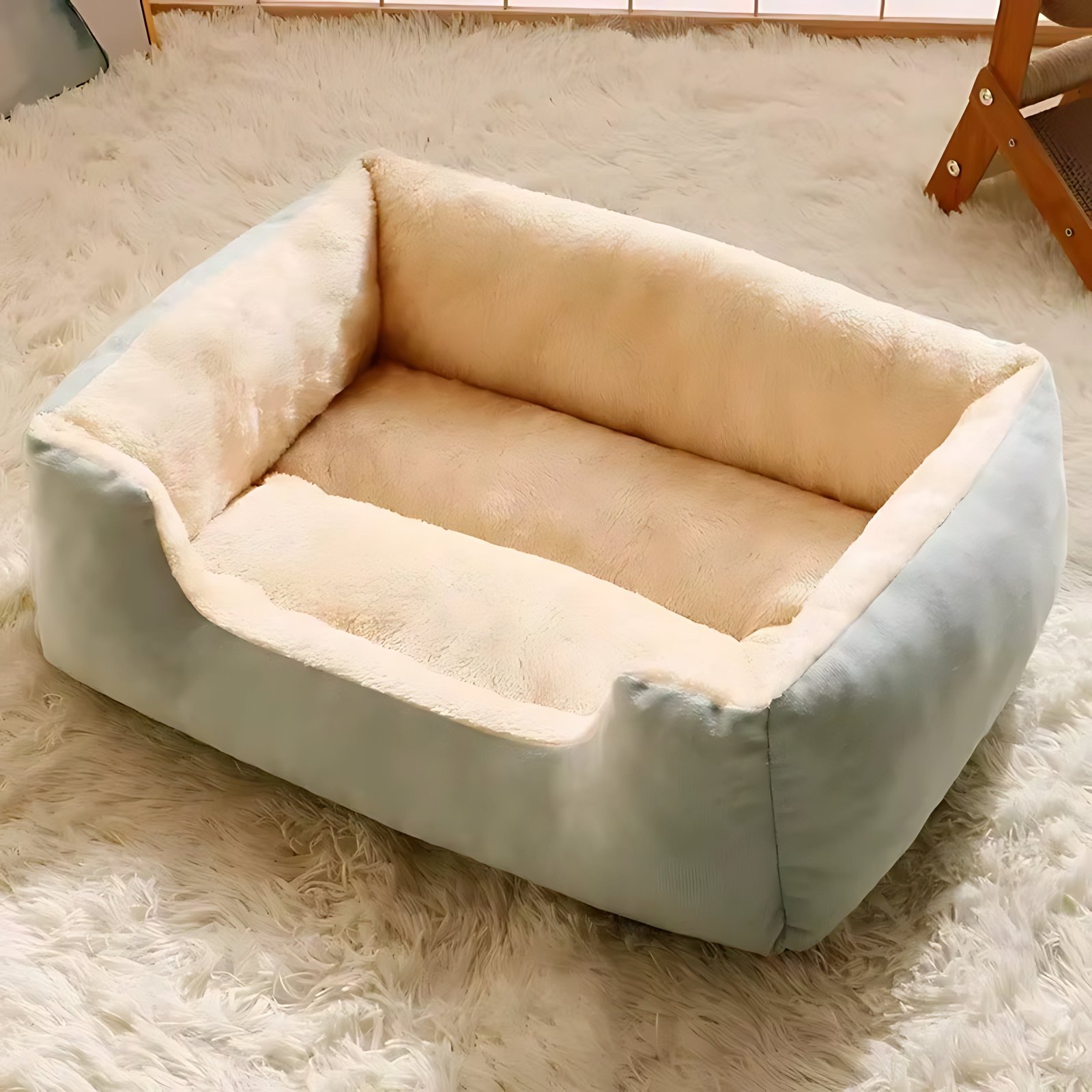 Soft Plush Pet Basket Bed – Warm Sleeping Bed for Cats & Small Dogs - Image 7