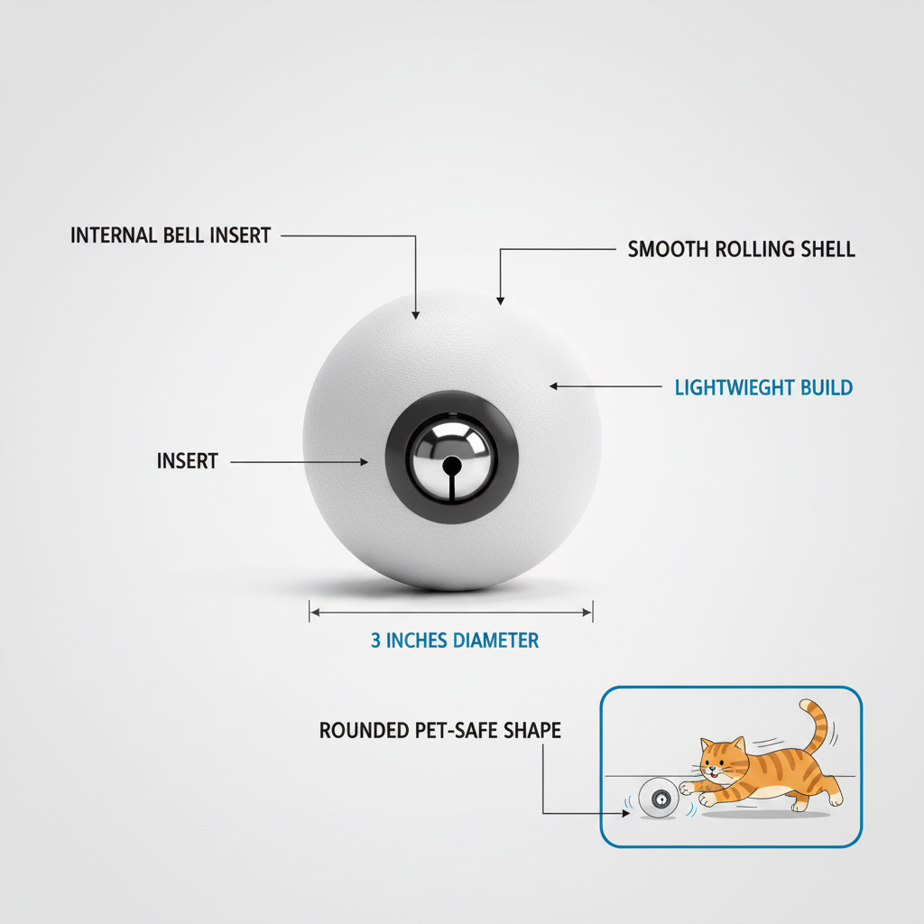 Rolling Cat Ball Toy with Bell Insert - Image 3